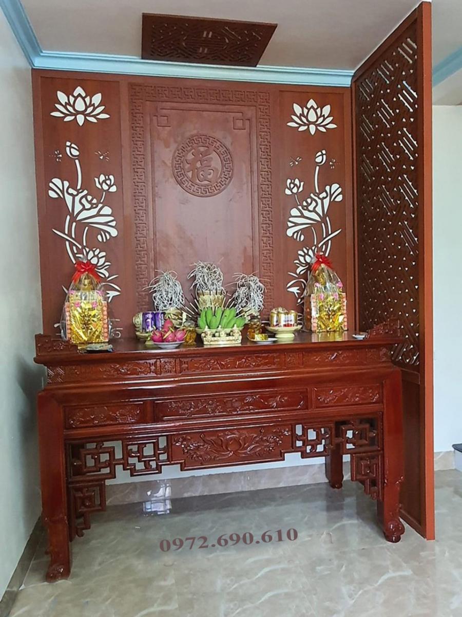 Vách ốp tường phòng thờ